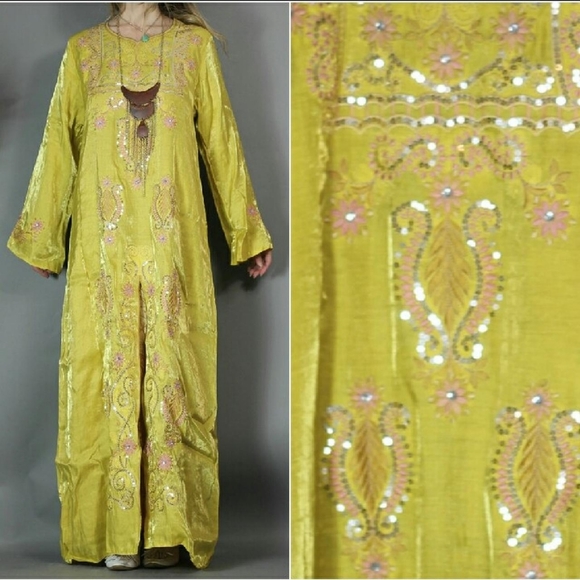 Vintage Dresses & Skirts - 🎈🩷Sale! Bohemian Ethnic Dress Sequins L